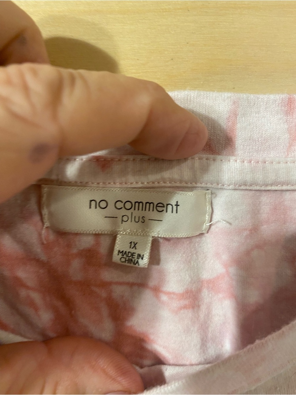 No Comment Plus Miami Tie-Dye Cropped Tee in Pink 1X (SO) - Picture 4 of 7